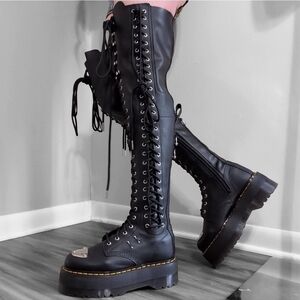 Dr. Martens 28-Eye Extreme Max Virginia Leather Knee High Boots